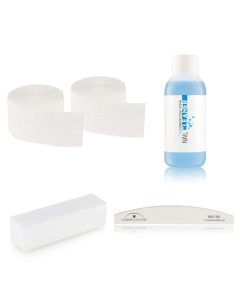Cosmetics Zone Cleaner Basisset: Stofvrije Depper, Nail Cleaner, Nagelvijl & Polijstblok