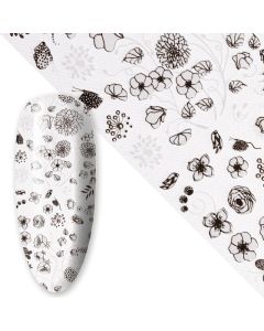 DRM Transferfolie Nageldecoratie 80cm. Flower White #1
