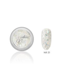 Modena Nails Acryl Wit Zilver Glitter - 31