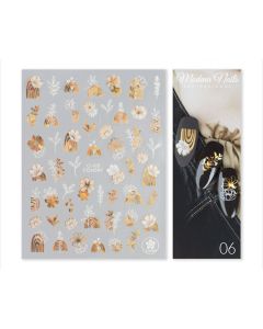 Modena Nails Nail Art Stickers Gold Glam #06