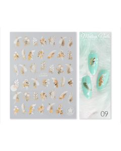 Modena Nails Nail Art Stickers Gold Glam #09