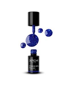 XFEM UV/LED Hybrid Gellak 6ml. Blue Snowflake #0176