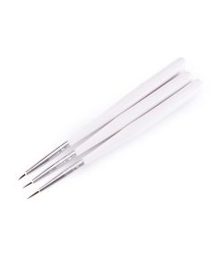 Cosmetics Zone Decoratie Borstels Korte Haren Wit - Set Van 3 Stuks #9