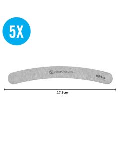 Dermarolling Professionele Nagelvijl Banana Grit 180/240 - Set Van 5 Stuks