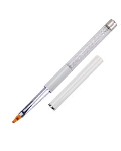 DRM Nail Art Penseel Wit Met Strass Steentjes #1