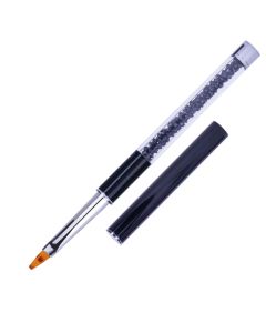 DRM Nail Art Penseel Zwart Met Strass Steentjes #1