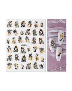 Modena Nails Nail Art Stickers Gold Glam #05