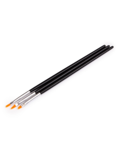 Cosmetics Zone Nageldecoratie Penselen Zwart 3 stuks