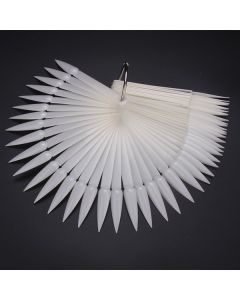 RENEY® Nagel Sjabloon Waaier Op Metalen Ring Melk Punt 50st.