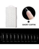 Dermarolling Nageltips Short Coffin 10 maten - 240 stuks