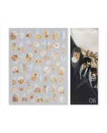 Modena Nails Nail Art Stickers Gold Glam #06