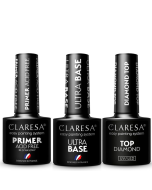 Claresa UV/LED Gellak Set: Zuurvrije Bonder Primer, Ultra Base & Diamond Topcoat No Wipe - 5ml