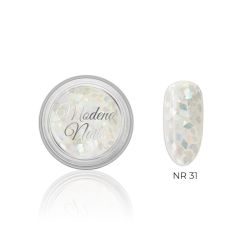Modena Nails Acryl Wit Zilver Glitter - 31