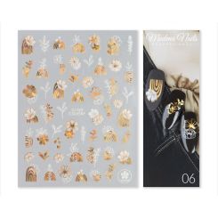 Modena Nails Nail Art Stickers Gold Glam #06