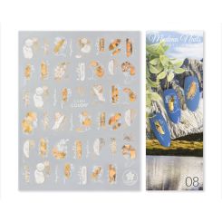 Modena Nails Nail Art Stickers Gold Glam #08