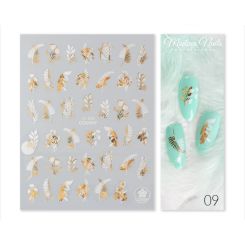 Modena Nails Nail Art Stickers Gold Glam #09