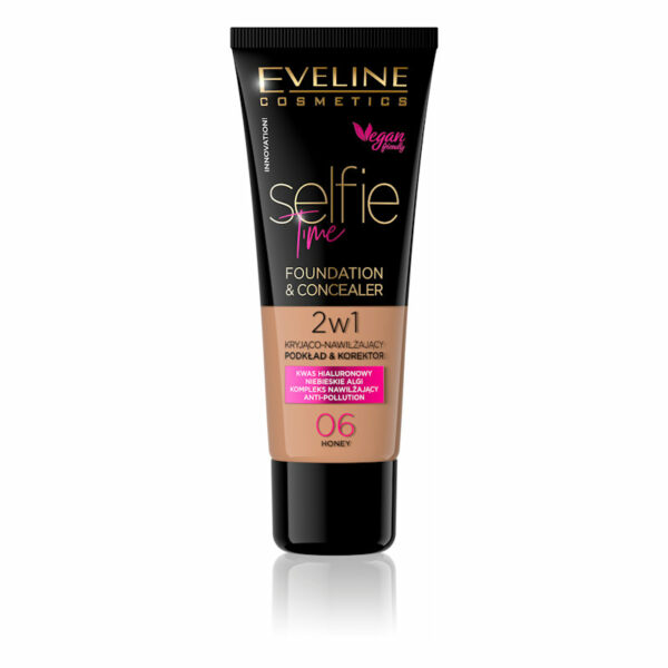 Eveline Cosmetics Selfie Time Foundation & Concealer 06 Honey 30ml.