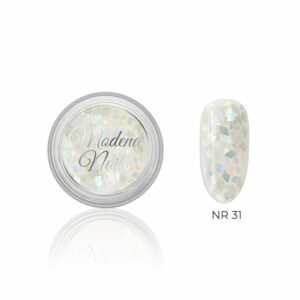 Modena Nails Acryl Wit Zilver Glitter – 31
