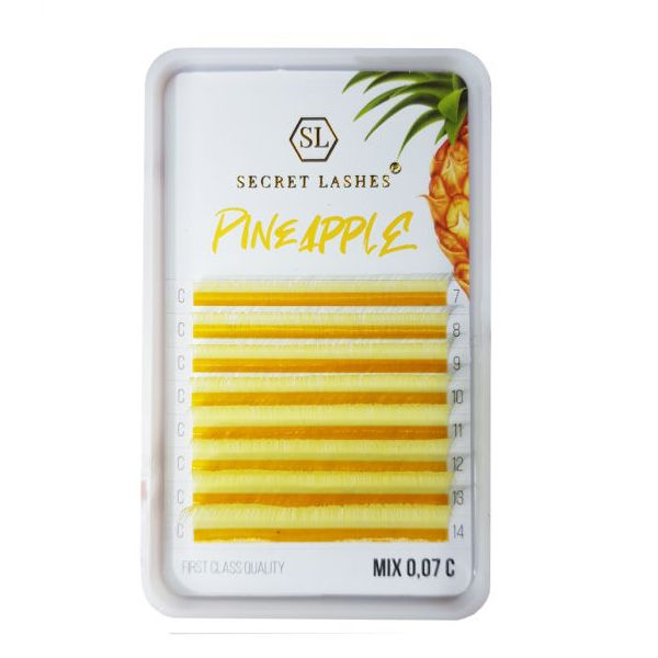 Secret Lashes Gekleurde Wimperextensions Mix 7-14 - C - Pineapple