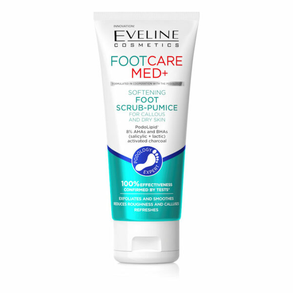 Eveline Cosmetics FOOT CARE MED+ FOOT SCRUB-PUMICE FOR CALLOUS AND DRY SKIN 100ML