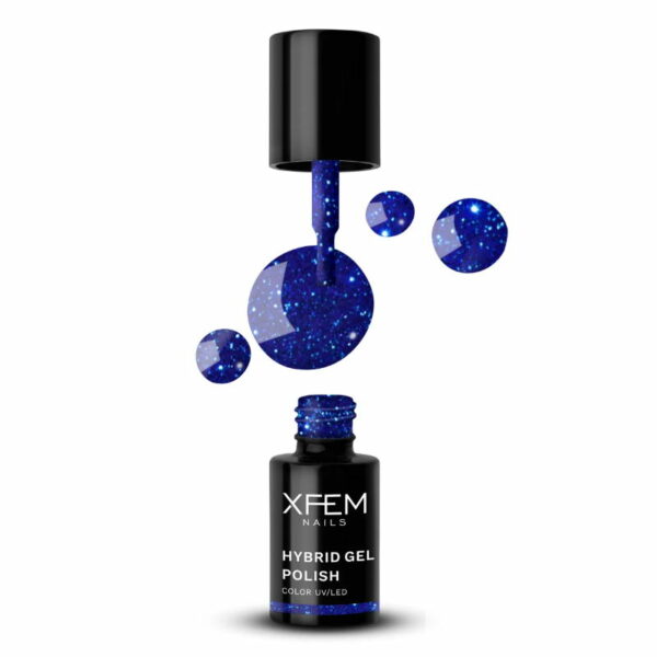 XFEM UV/LED Hybrid Gellak 6ml. Blue Snowflake #0176
