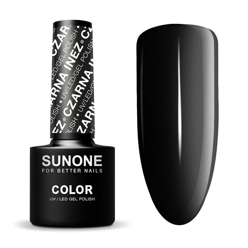 SUNONE UV/LED Hybride Gel Zwarte Nagellak 5ml. - Inez