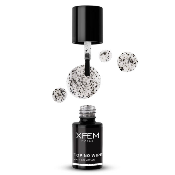 XFEM UV/LED Hybrid Gellak Top No Wipe Matt Dalmatian 6ml.