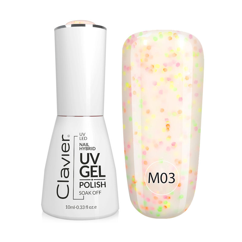 Clavier UV/LED Hybrid Gellak Luxury 10ml. Multi Flavours Candy Sprinkles – M03