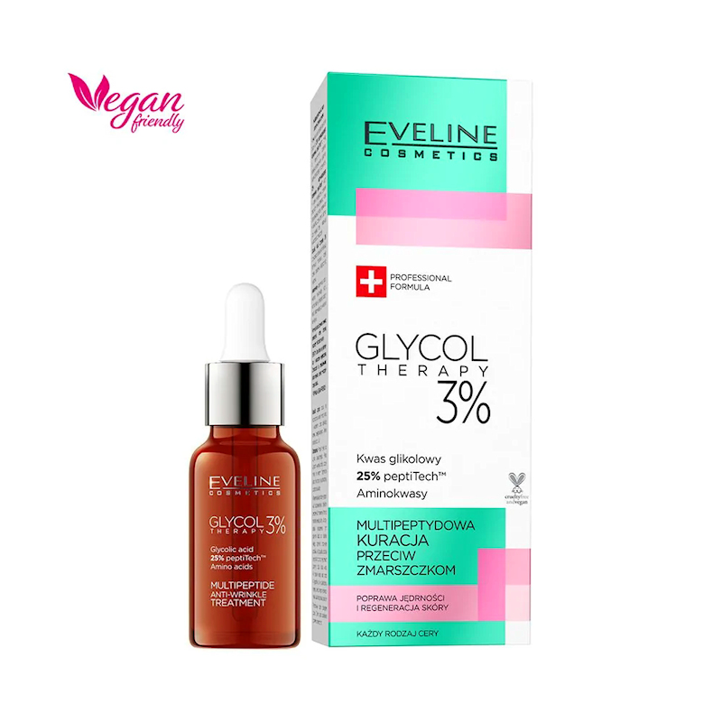 Eveline Glycol Therapy 3% Multipeptide Anti-Wrinkle Treatment Anti aging serum - 18ml.