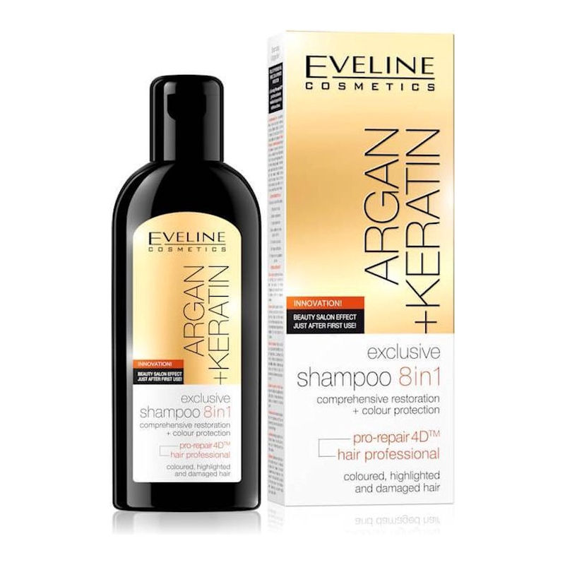 Eveline Cosmetics Argan + Keratin Exclusive Shampoo 8in1 - 150ml.