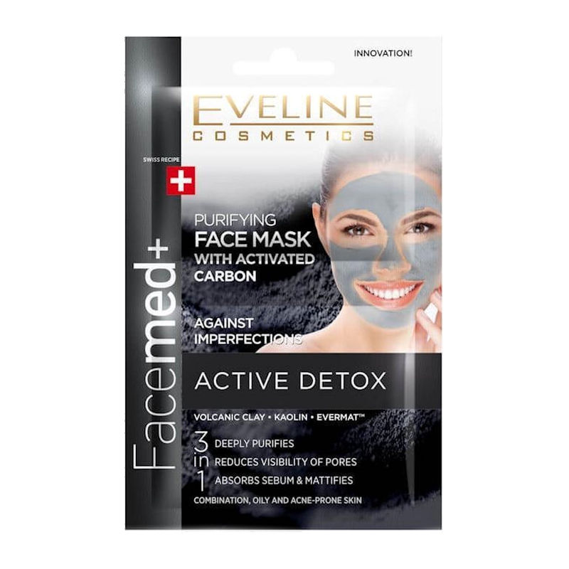 Eveline Cosmetics Facemed+ Purifying Face Mask With Activated Carbon 3in1 - 2x5ml.
