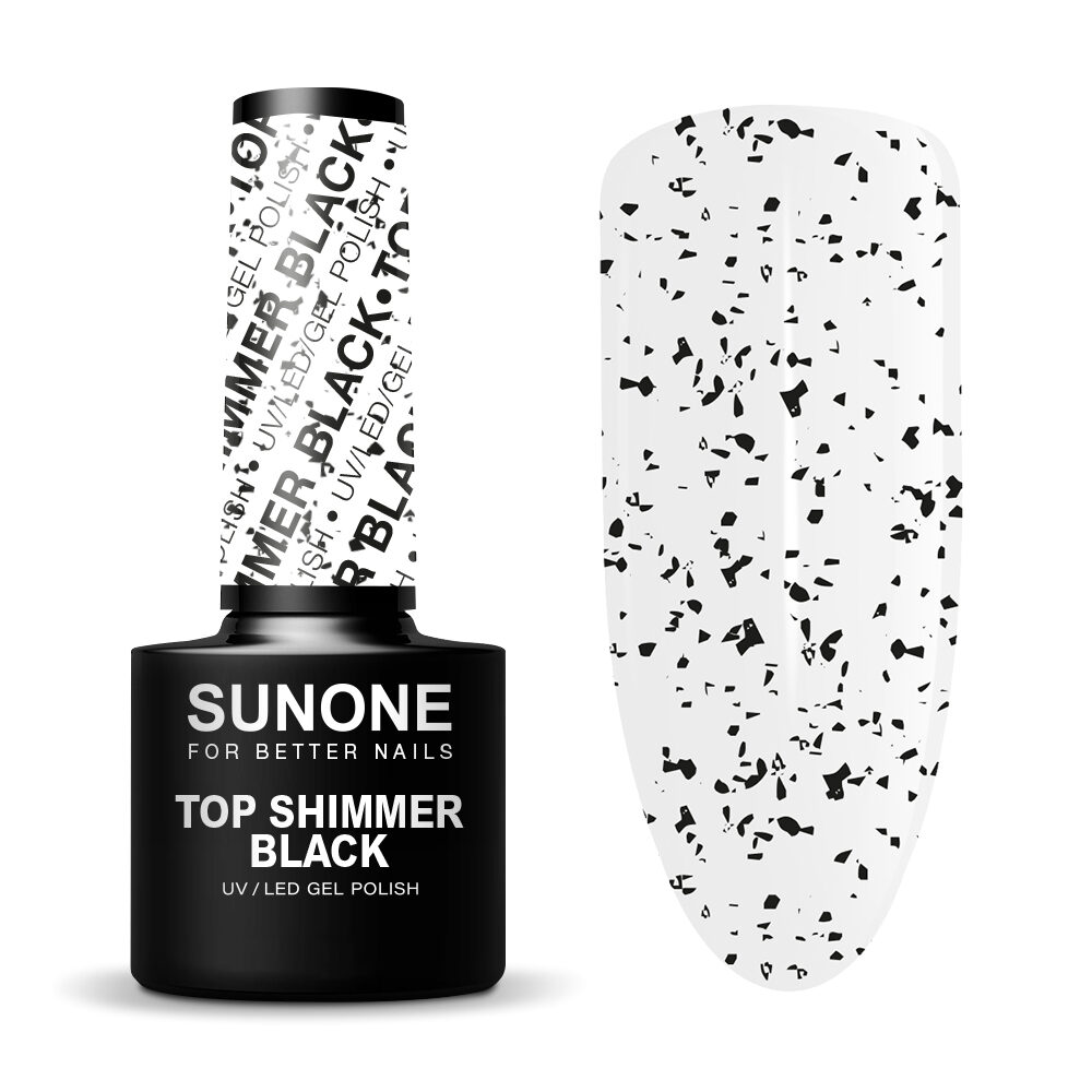 SUNONE UV/LED Top Shimmer Black 5ml.