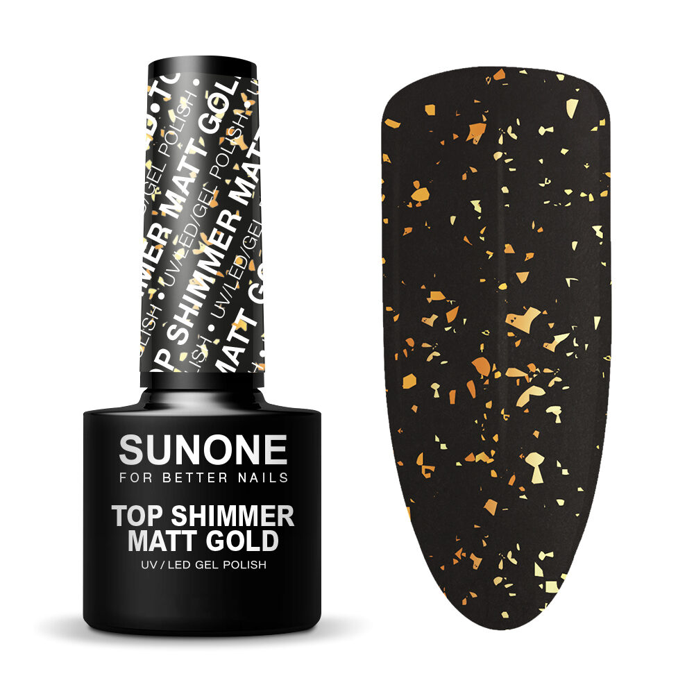 SUNONE UV/LED Top Shimmer Matt Gold 5ml.