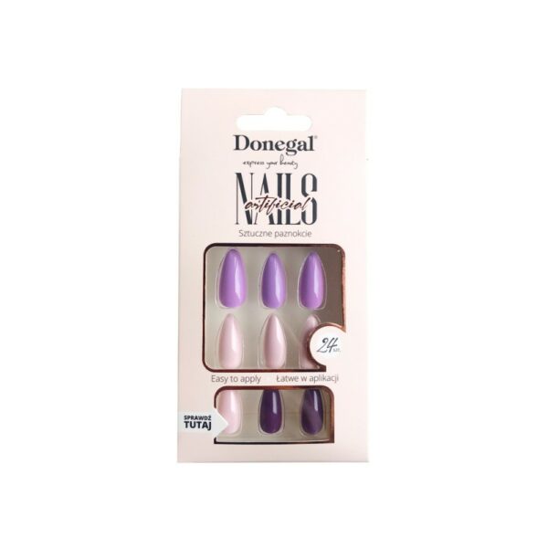 Donegal Decorated Artificial Nails Nepnagels NudeViolet 24st. - 3113