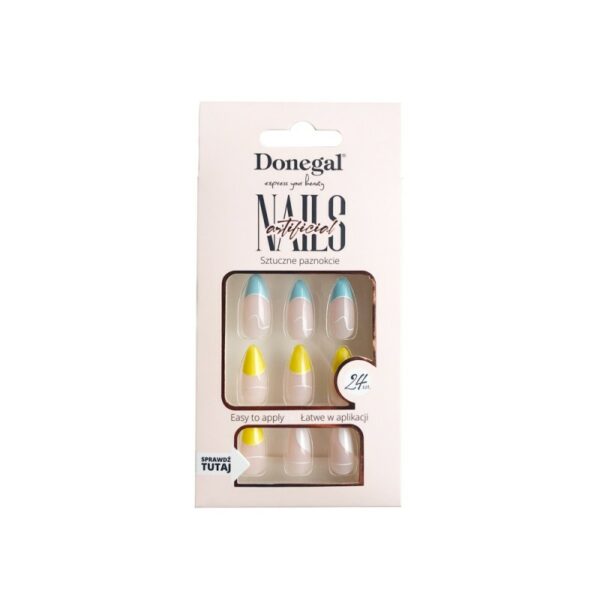 Donegal Decorated Artificial Nails Nepnagels Space GeelBlauw 24st. - 3112