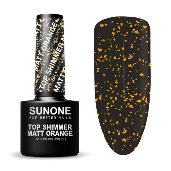 SUNONE UV/LED Top Shimmer Matt Orange 5ml.